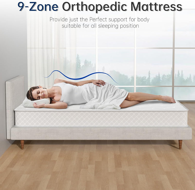 Mattress 9-Zone Inner-Spring Bed with Foam and 3d