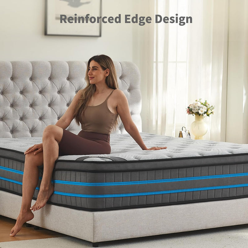 Mattress 90x190x28CM Hybrid Pocket Sprung Med Firm