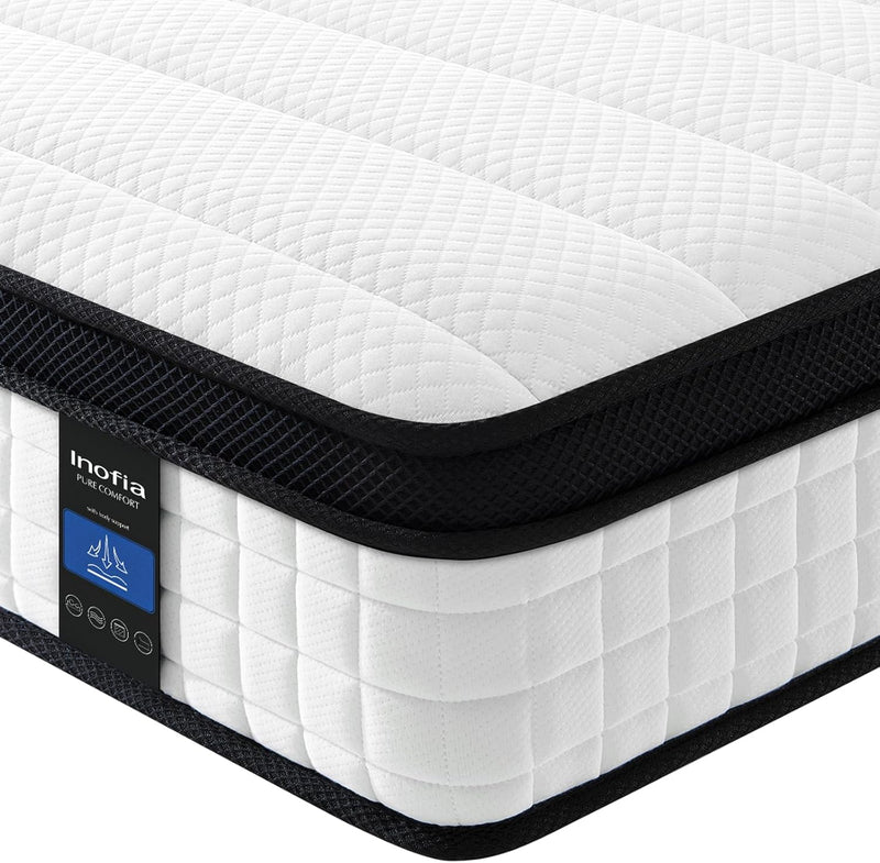 Mattress Bed 10.6 Inch Hybrid with Aeroshield Memory