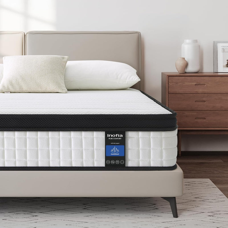 Mattress Bed 10.6 Inch Hybrid with Aeroshield Memory