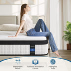 Mattress Bed 10.6 Inch Hybrid with Aeroshield Memory