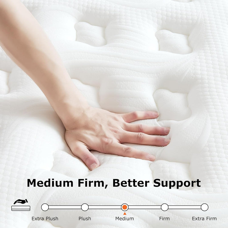 Mattress Gel Memory Foam Individually Pocket Sprungs Medium