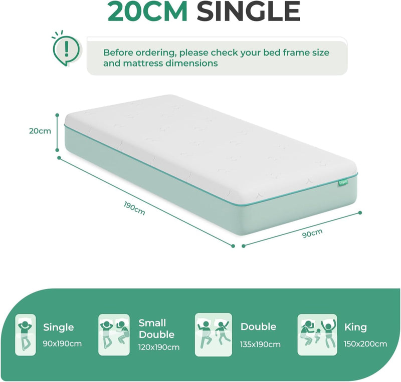 Mattress Gel Memory Foam Medium