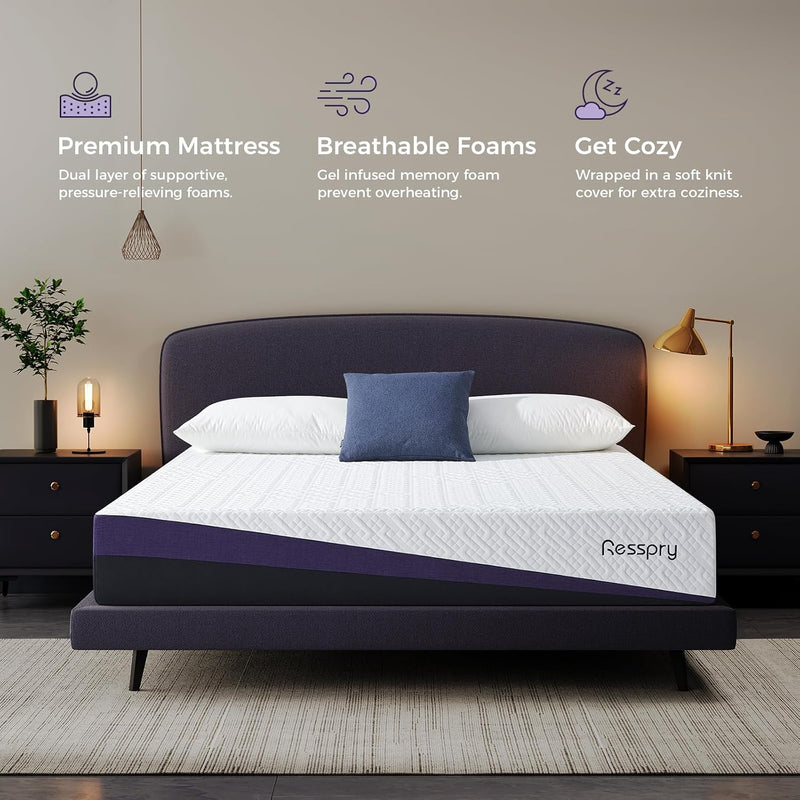 Mattress Gel Memory Foam with Breathable Cover