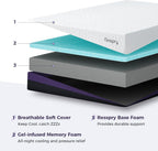 Mattress Gel Memory Foam with Breathable Cover