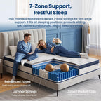 Mattress Hybrid 7-Zone with Breathable Foam
