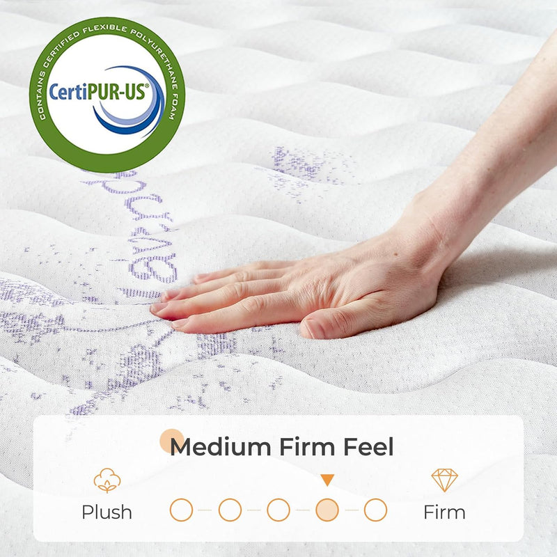 Mattress Hybrid Medium Firm 90x190x25CM Breathable Memory Foam