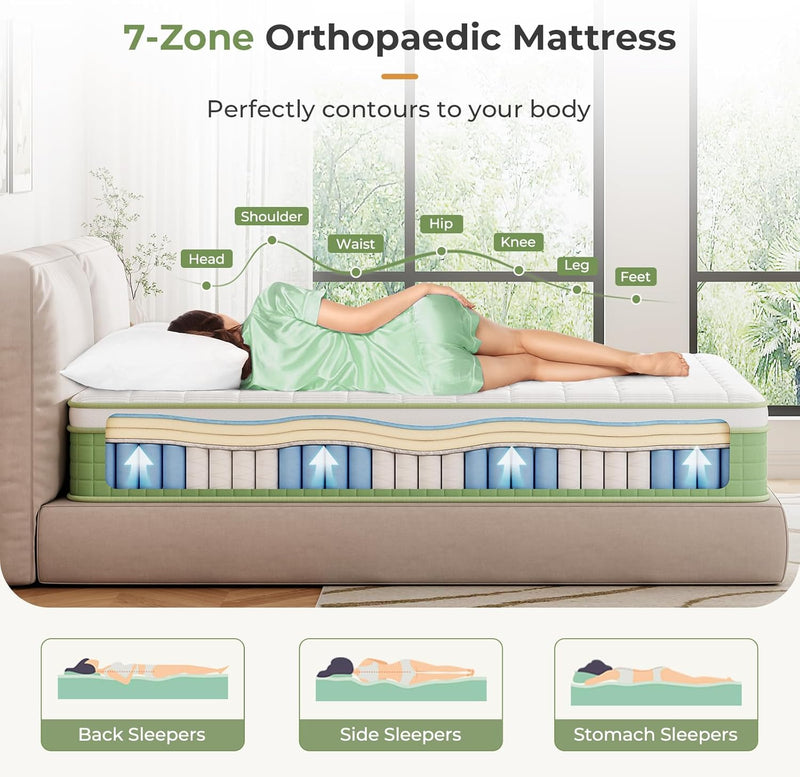 Mattress Hybrid Medium Firm Orthopaedic Memory