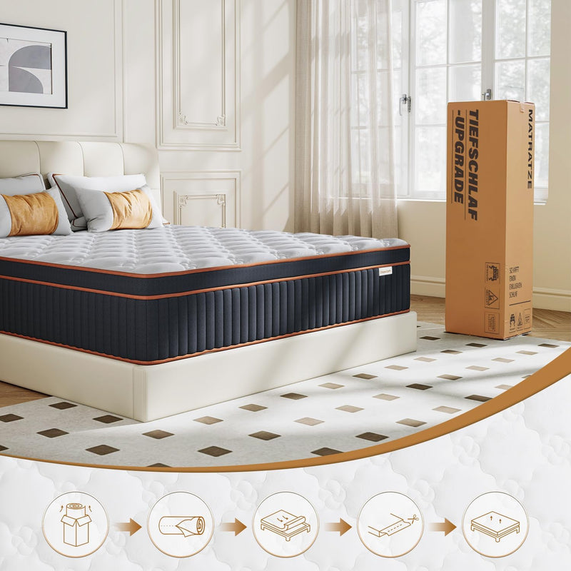 Mattress Hybrid Memory Foam 9-Zone Design with Pocket