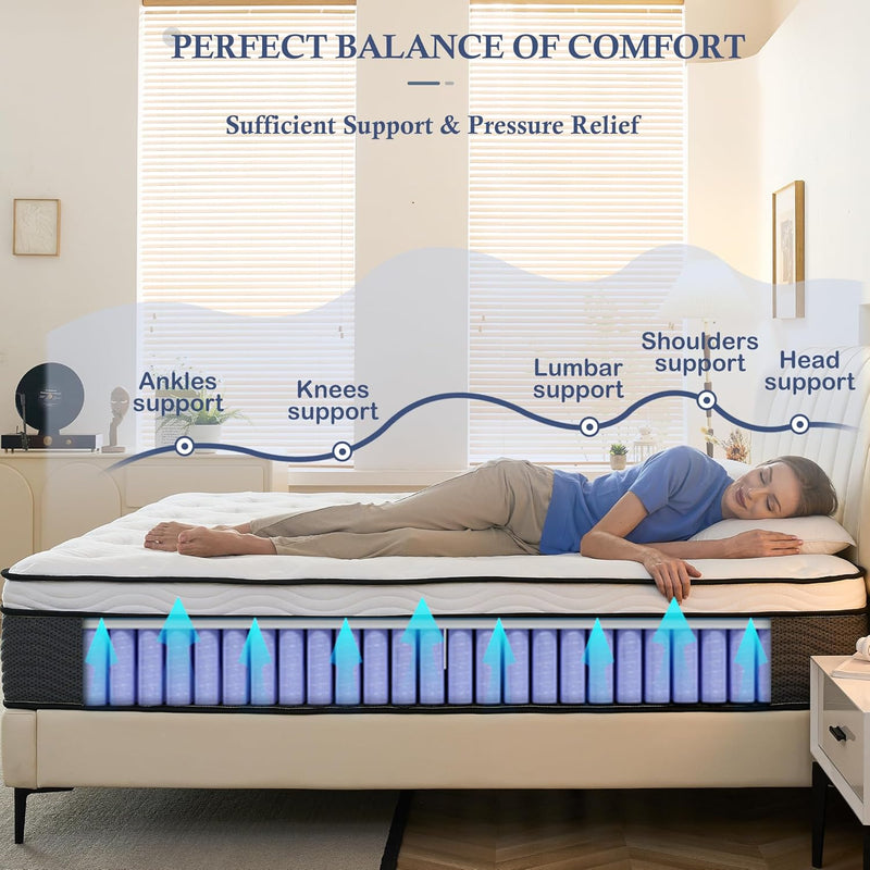 Mattress Innerspring Hybrid with Breathable Foam