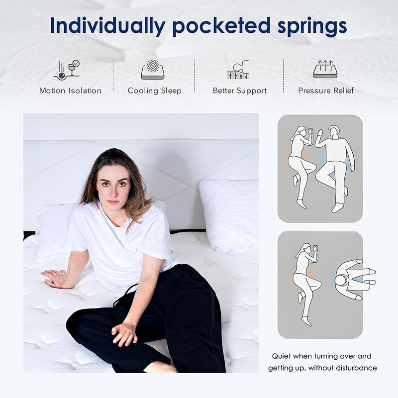 Mattress Memory Foam Hybrid Bed Breathable Knitted Fabric