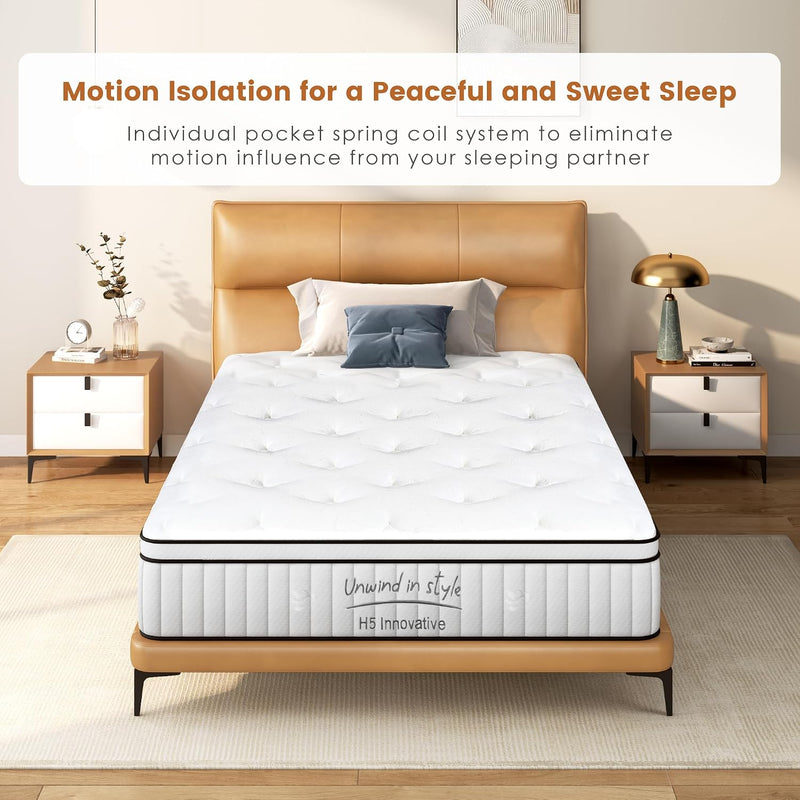 Mattress Memory Foam Hybrid Bed Breathable Knitted Fabric