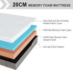 Mattress Memory Foam Medium Firm Breathable Knitted Soft