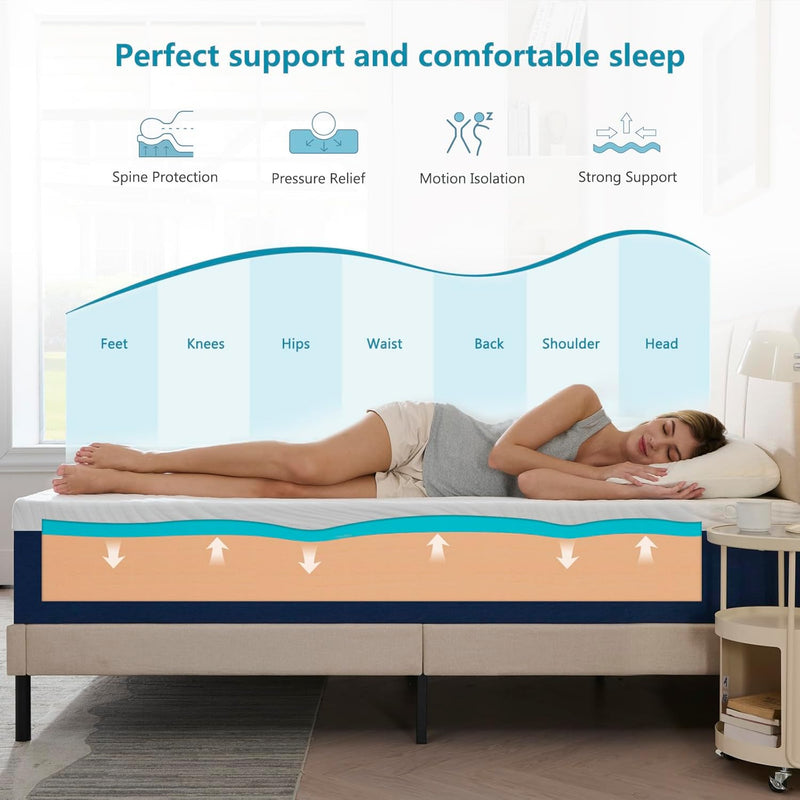 Mattress Memory Foam Orthopaedic Medium Firm Support Breathable