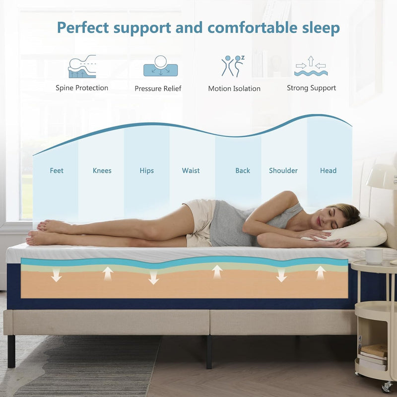 Mattress Memory Foam Orthopaedic Medium Firm Support Breathable