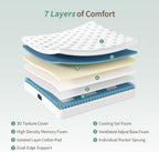Mattress Memory Foam Pocket Sprungs Hybird with Dual