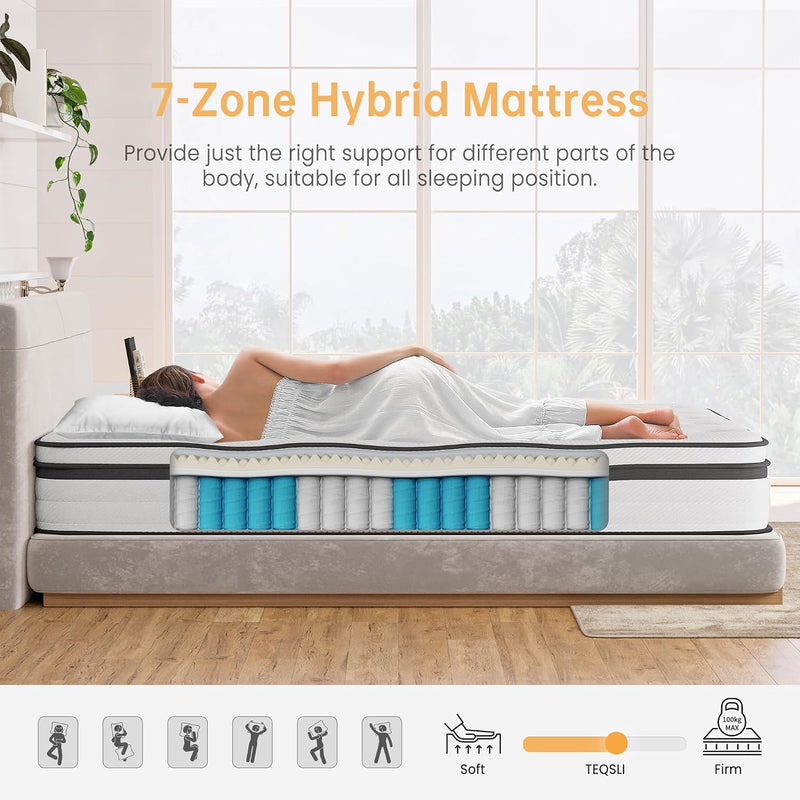 Mattress Memory Foam Spring Hybrid