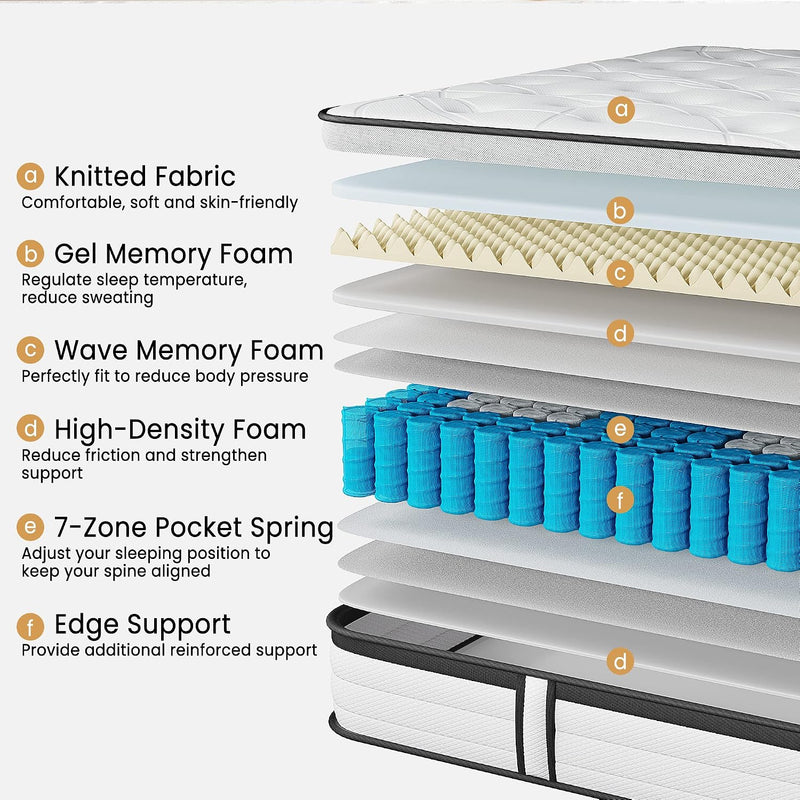 Mattress Memory Foam Spring Hybrid