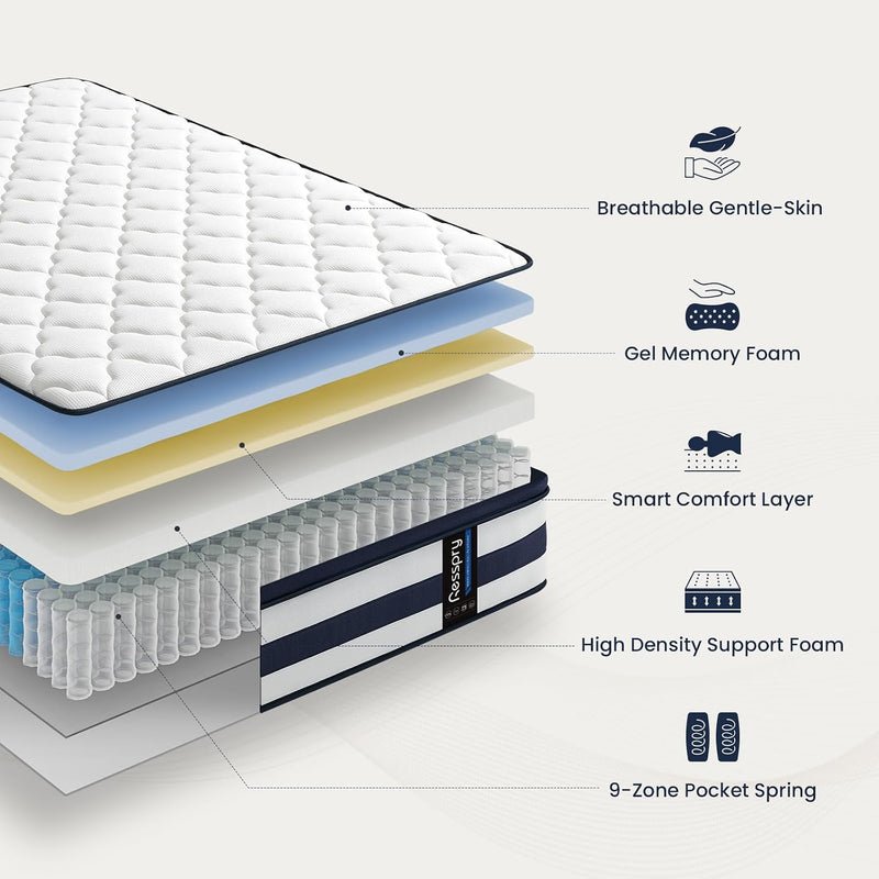 Mattress Memory Foam Srpung 12 Inch Hybrid Mattresses