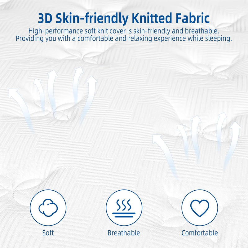 Mattress Memory Foam with Pocket Spring Hybrid Medium