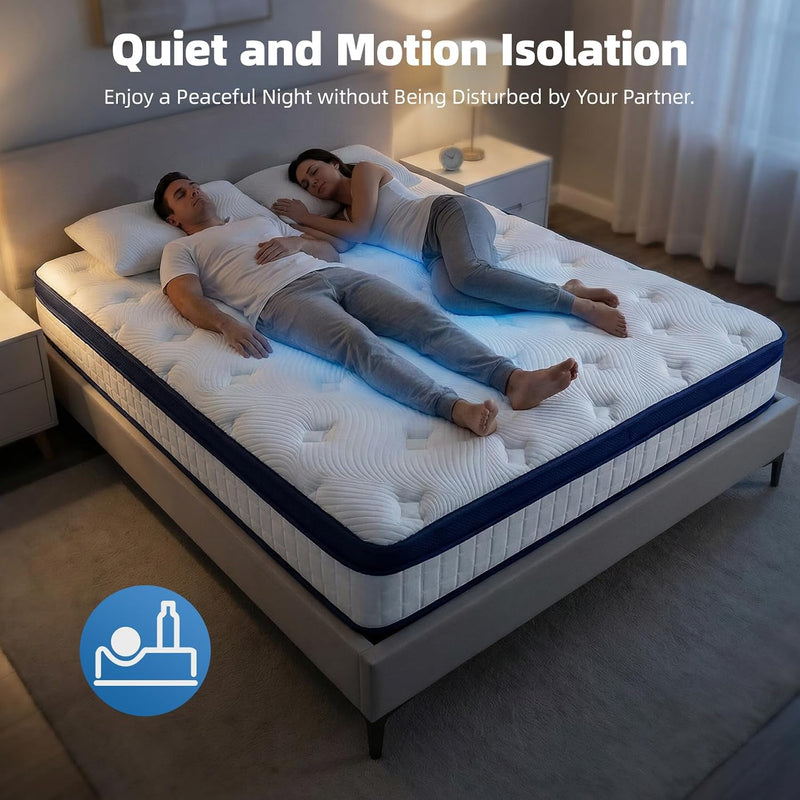 Mattress Memory Foam with Pocket Spring Hybrid Medium