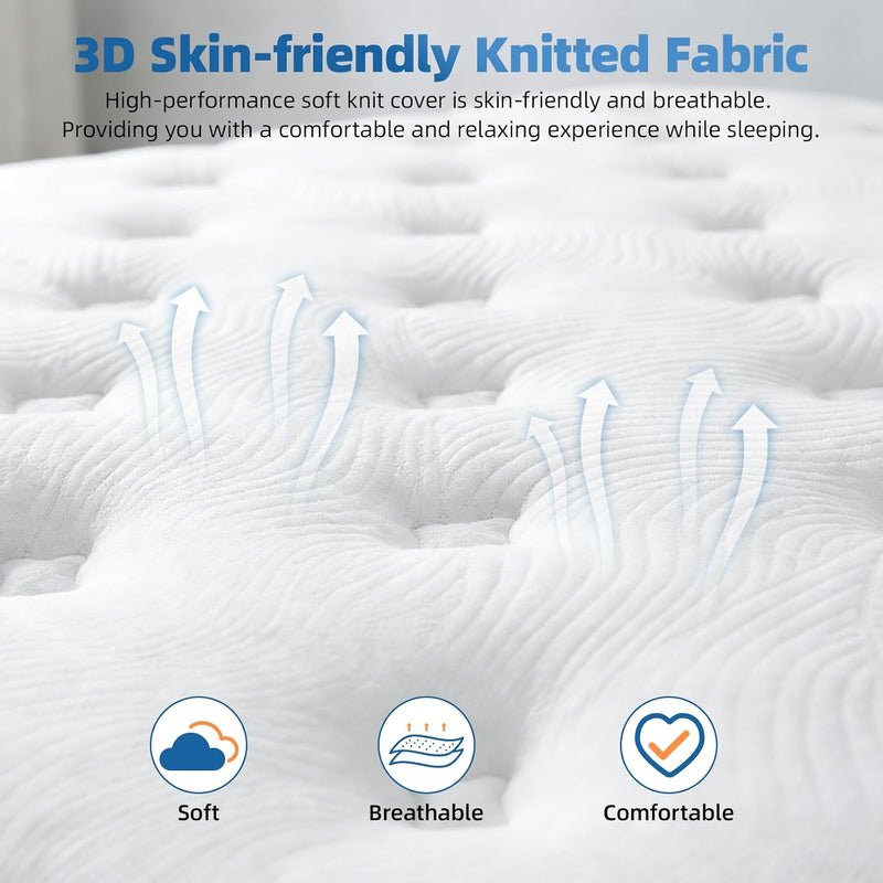 Mattress Memory Foam with Pocket Spring Hybrid Medium