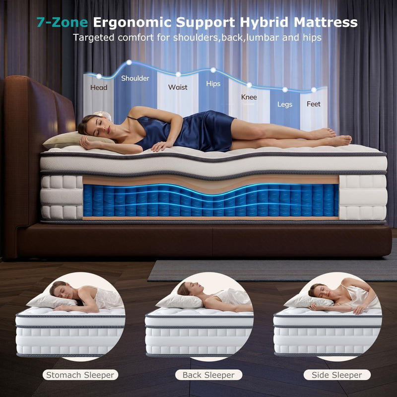 Mattress Orthopaedic Bed with Individual Pocket Springs Cooling
