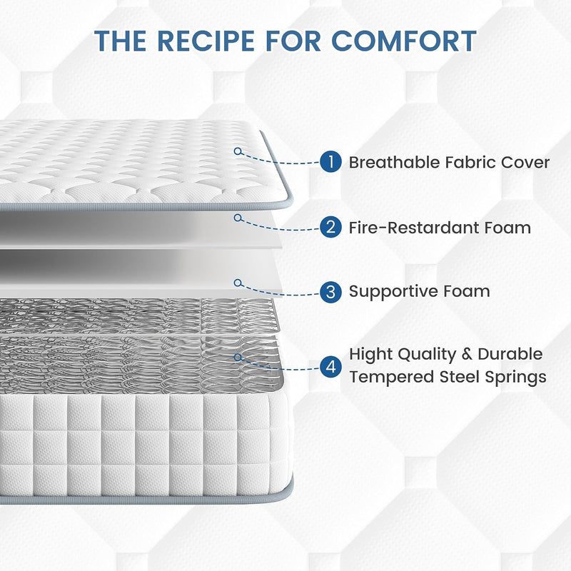 Mattress Sleeping Sprung Medium Firm Bonnell Spring