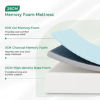 Mattress with Gel Bamboo Foam Memory Cool Sleep