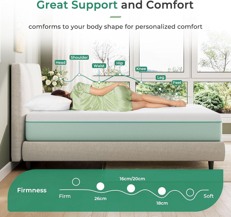 Mattress with Gel Bamboo Foam Memory Cool Sleep