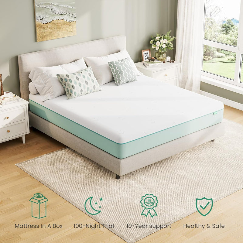 Mattress with Gel Bamboo Foam Memory Cool Sleep