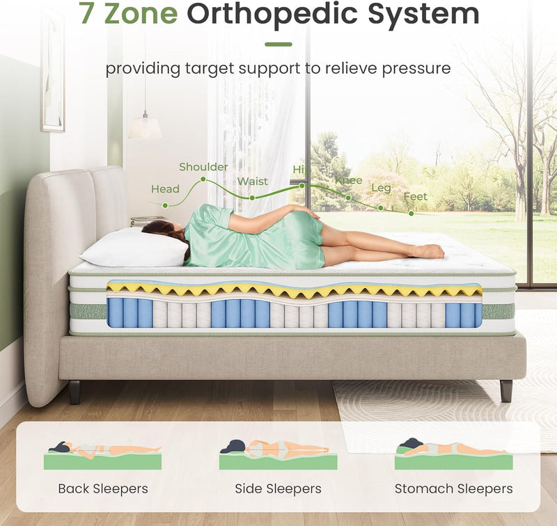 Mattress Memory Foam Pocket Sprung Hybrid Medium