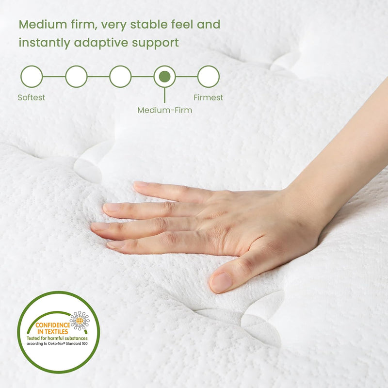 Mattress Memory Foam Pocket Sprung Hybrid Medium