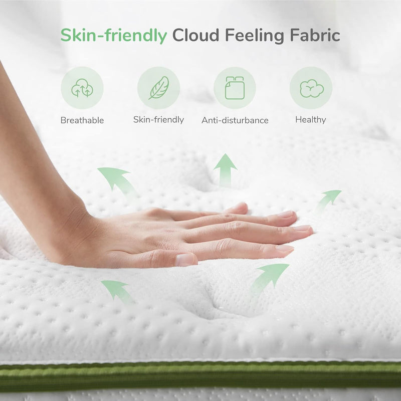 Mattresses 8 Inch Pocket Sprung with Breathable Certipur-Us
