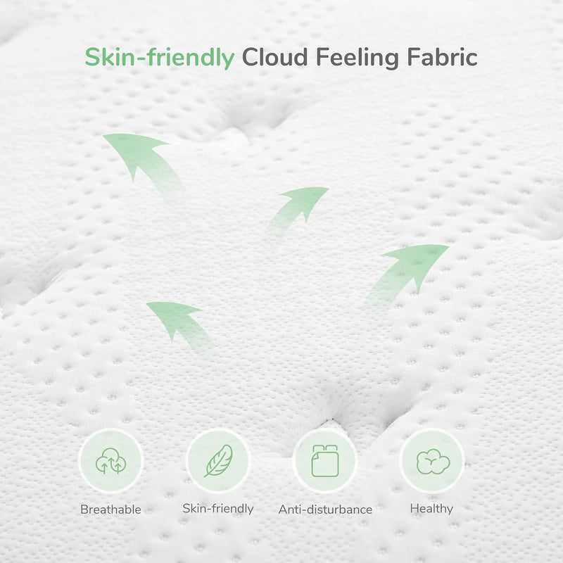 Mattresses 8 Inch Pocket Sprung with Breathable Certipur-Us