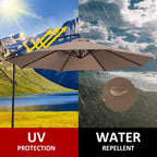 Maxant Replacement Parasol Canopy Garden Umbrella Cover Fabric