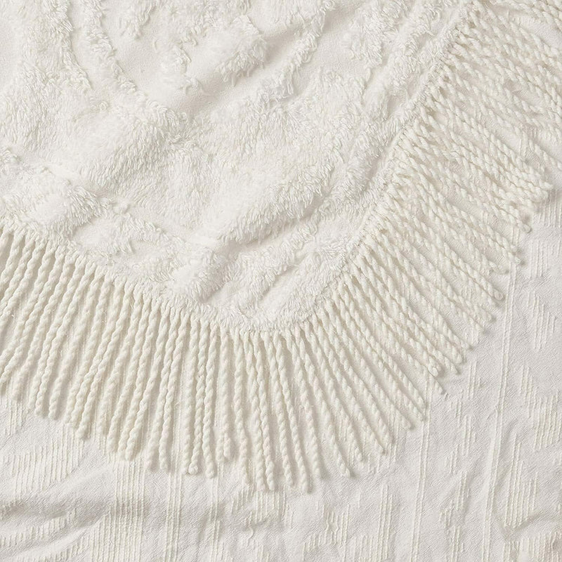 Medallion Chenille Bedspread Queen Blush