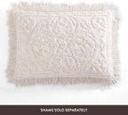 Medallion Chenille Bedspread Queen Blush