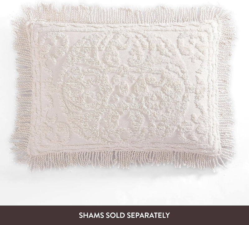 Medallion Chenille Bedspread Queen Blush