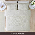 Medallion Chenille Bedspread Queen Blush
