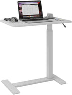 Medical Adjustable Overbed Bedside Table with Hidden Casters