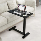 Medical Adjustable Overbed Bedside Table with Hidden Casters