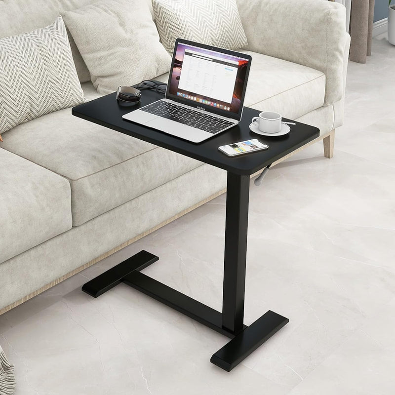 Medical Adjustable Overbed Bedside Table with Hidden Casters