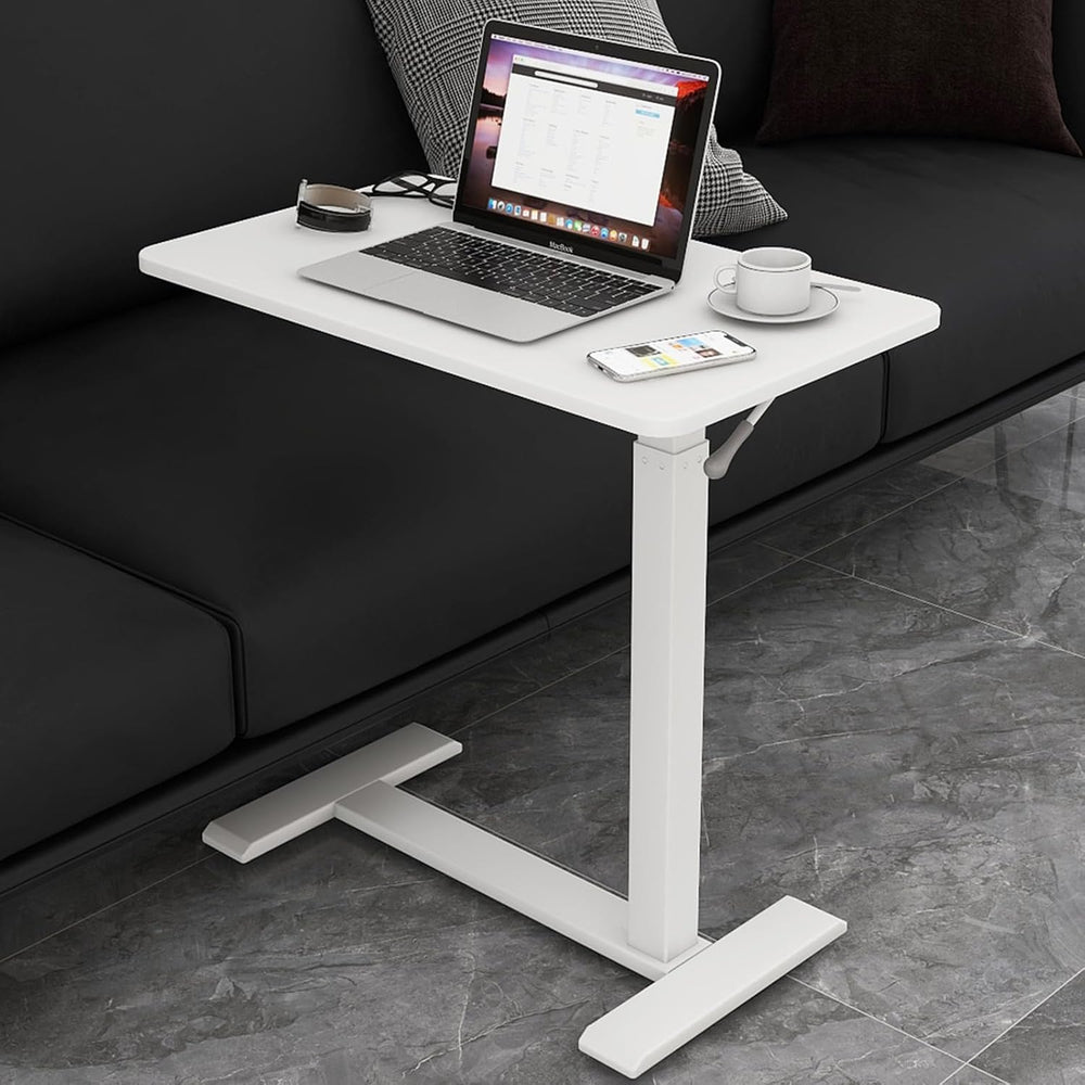 Medical Adjustable Overbed Bedside Table with Hidden Casters