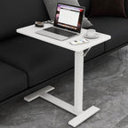 Medical Adjustable Overbed Bedside Table with Hidden Casters