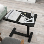 Medical Adjustable Overbed Bedside Table with Hidden Casters