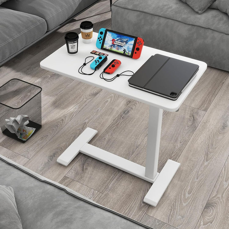 Medical Adjustable Overbed Bedside Table with Hidden Casters