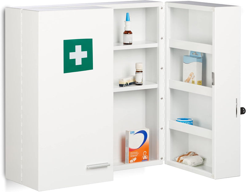 Medicine Cabinet Lockable 11 Compartments Steel