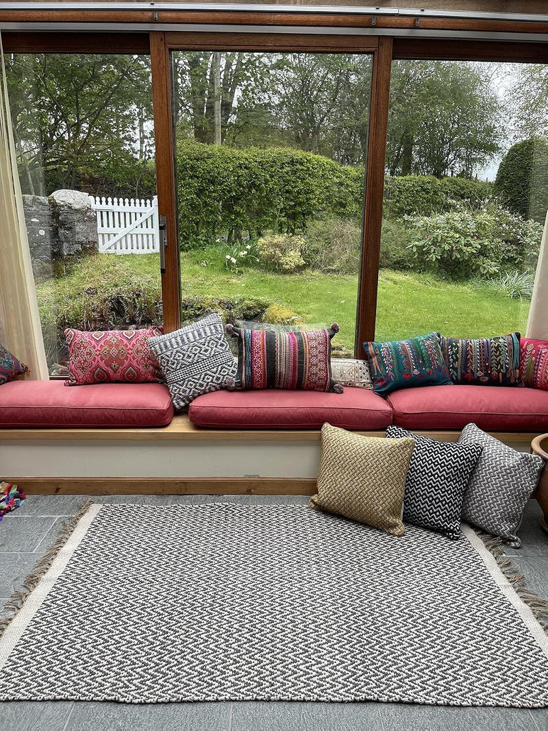 Medium Greta Herringbone Rug with Soft Flat Weave