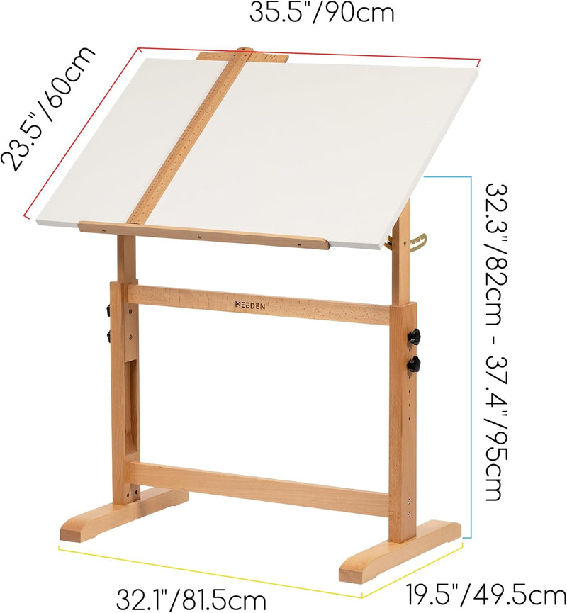 Adjustable Drafting Table: 35.5" X 23.5" Art Drawing